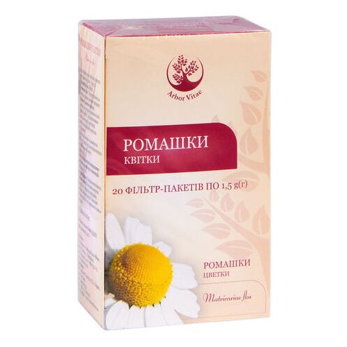 Ромашки цветки по 1.5 г в фильтр-пакетах №20 цена - фото №1 Ромашки цветки по 1.5 г в фильтр-пакетах №20 цена