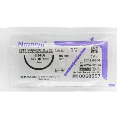 Шовный материал Novosyn (Новосин) бесцветный, размер USP 1 (4) длина 90см игла колючая HR40 (S) в интернет-аптеке - фото №1 Шовный материал Novosyn (Новосин) бесцветный, размер USP 1 (4) длина 90см игла колючая HR40 (S) в интернет-аптеке