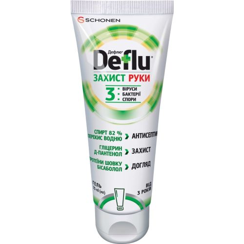 Гель Дефлю Защита Руки антисептический, 75 мл фото - фото №1 Гель Дефлю Защита Руки антисептический, 75 мл фото