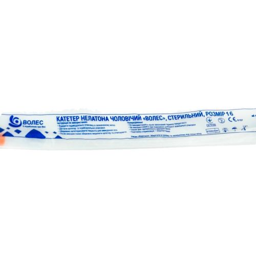 Катетер урологический Волес типа Нелатон мужской, 16 Fr недорого - фото №1 Катетер урологический Волес типа Нелатон мужской, 16 Fr недорого