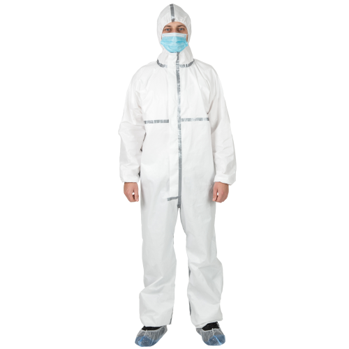 Комбинезон биологической защиты одноразовый с проклейкой швов серой лентой (4 класс защиты) р.S купить - фото №1 Комбинезон биологической защиты одноразовый с проклейкой швов серой лентой (4 класс защиты) р.S купить