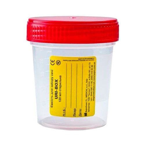 Ємність для забору сечі Uri-Box 120 мл в аптеці - фото №1 Ємність для забору сечі Uri-Box 120 мл в аптеці