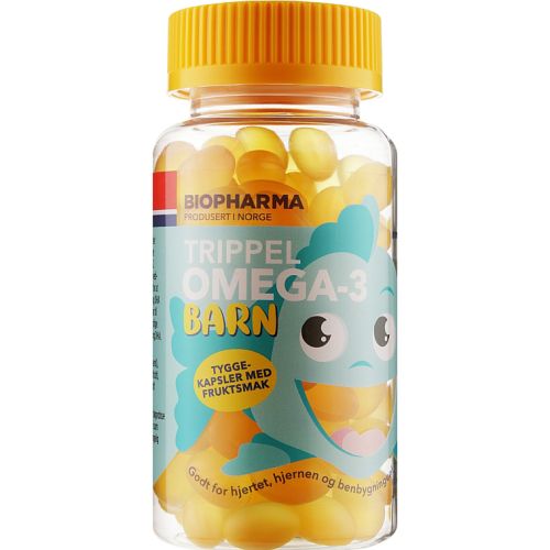 Омега-3 Biopharma Trippel Barn для дітей з фруктовим смаком капсули №120 в місті Одеса : ціни, характеристика. - фото №1 Омега-3 Biopharma Trippel Barn для дітей з фруктовим смаком капсули №120 в місті Одеса : ціни, характеристика.
