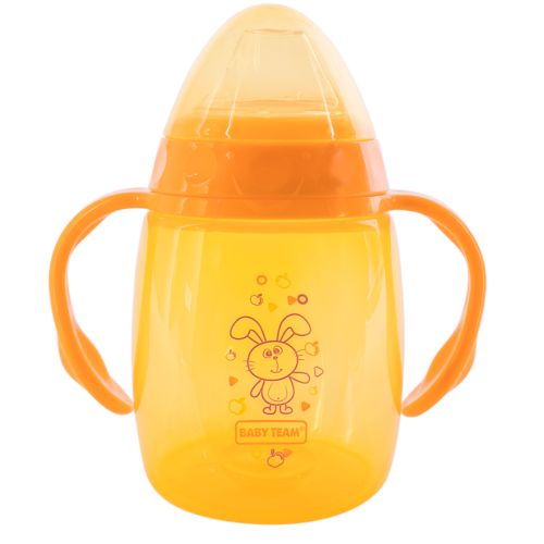 Поїльник Baby Team з силіконовим спаутом та ручками 250 мл фото - фото №1 Поїльник Baby Team з силіконовим спаутом та ручками 250 мл фото