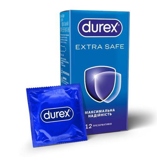 Презервативи латексні з силіконовою змазкою DUREX Extra Safe (потовщені для максимальної надійністі), 12 шт. в Дніпрі : ціни, характеристика. - фото №1 Презервативи латексні з силіконовою змазкою DUREX Extra Safe (потовщені для максимальної надійністі), 12 шт. в Дніпрі : ціни, характеристика.