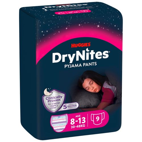 Підгузки-трусики Huggies DryNites нічні для дівчаток 8-13 років (30-48 кг) №9 замовити - фото №1 Підгузки-трусики Huggies DryNites нічні для дівчаток 8-13 років (30-48 кг) №9 замовити