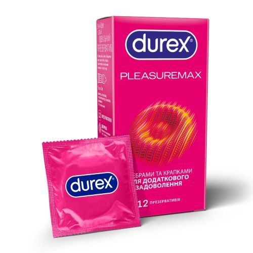 Презервативи латексні з силіконовою змазкою DUREX Pleasuremax (з ребрами та крапками), 12 шт. в Дніпрі : ціни, характеристика. - фото №1 Презервативи латексні з силіконовою змазкою DUREX Pleasuremax (з ребрами та крапками), 12 шт. в Дніпрі : ціни, характеристика.