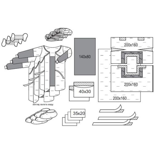 Комплект одежды и покрытий операционных для лапаротомии № 2/Б ADD - фото №1 Комплект одежды и покрытий операционных для лапаротомии № 2/Б ADD