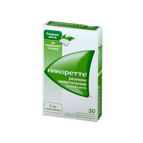 Нікоретте 2 мг свіжа м'ята №30 в Дніпрі : ціни, характеристика. - фото №1 Нікоретте 2 мг свіжа м'ята №30 в Дніпрі : ціни, характеристика.