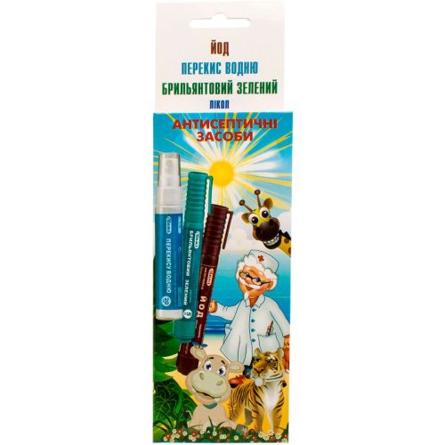 Набор флаконов-карандашей антисептических (йод, брильянтовый зеленый, перекись водорода) фото - фото №1 Набор флаконов-карандашей антисептических (йод, брильянтовый зеленый, перекись водорода) фото