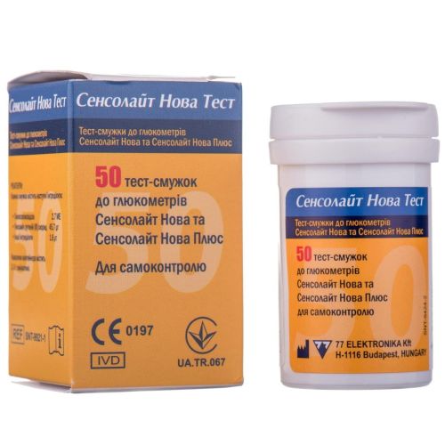 Тест-смужки SensoLite Nova Test (Сенсолайт Нова Тест) №50 в інтернет-аптеці - фото №1 Тест-смужки SensoLite Nova Test (Сенсолайт Нова Тест) №50 в інтернет-аптеці
