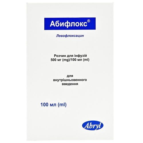 Абифлокс раствор для инфузий 500 мг/100 мл флакон 100 мл №1 в Украине - фото №1 Абифлокс раствор для инфузий 500 мг/100 мл флакон 100 мл №1 в Украине