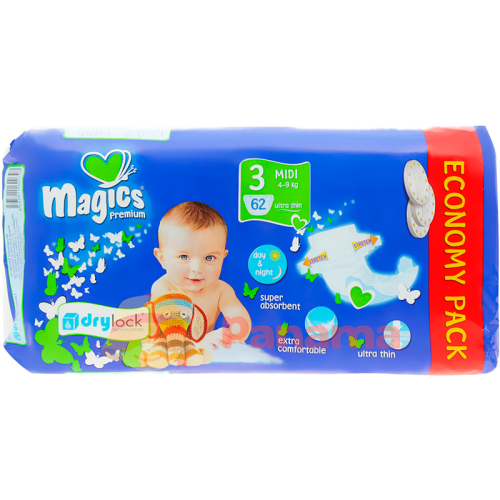 Підгузки Magics 3 Midi Premium №1 (62) ADD - фото №1 Підгузки Magics 3 Midi Premium №1 (62) ADD