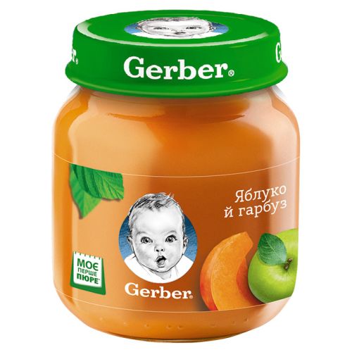 Пюре Gerber яблуко та гарбуз (з 6 місяців) 130 г недорого - фото №1 Пюре Gerber яблуко та гарбуз (з 6 місяців) 130 г недорого