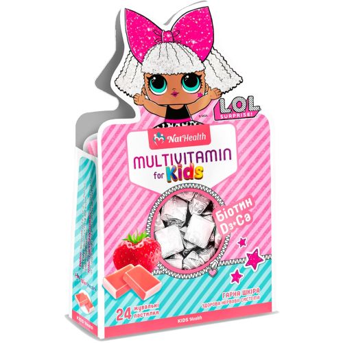 НатХелс Мультивитамины для детей со вкусом клубники жевательные пастилки №24 ADD - фото №1 НатХелс Мультивитамины для детей со вкусом клубники жевательные пастилки №24 ADD