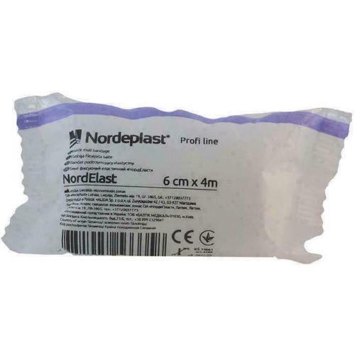 Бинт НордЕласт фіксуючий еластичний 6 см х 4 м замовити - фото №1 Бинт НордЕласт фіксуючий еластичний 6 см х 4 м замовити