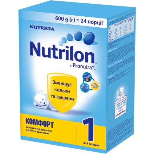 Суміш молочна Nutrilon Комфорт 1 (з 0 до 6 місяців) 600 г недорого - фото №1 Суміш молочна Nutrilon Комфорт 1 (з 0 до 6 місяців) 600 г недорого