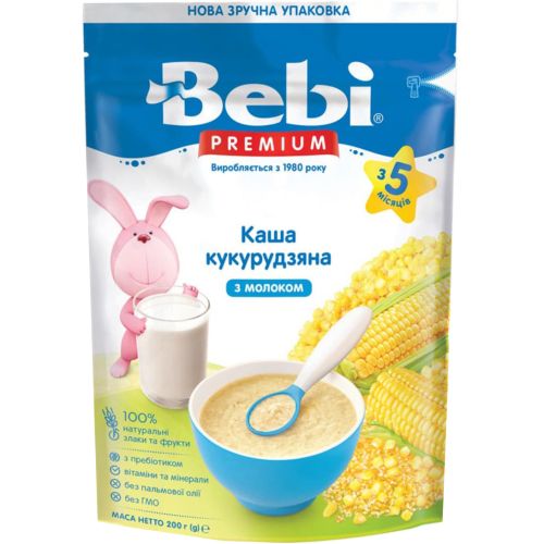 Каша молочна Bebi Premium кукурудзяна 200 г в інтернет-аптеці - фото №1 Каша молочна Bebi Premium кукурудзяна 200 г в інтернет-аптеці