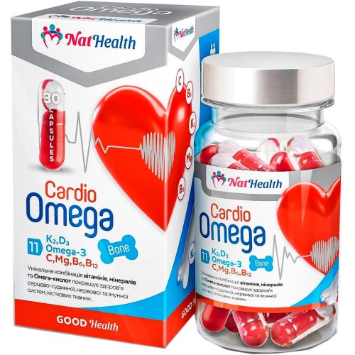 НатХелс Кардио Омега двойные капсулы, 30 шт. в городе Николаев : цены, характеристики. - фото №1 НатХелс Кардио Омега двойные капсулы, 30 шт. в городе Николаев : цены, характеристики.