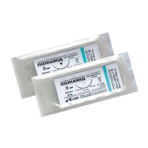 Шовный материал Полиамид 3/0 режующая игла 15 мм 75 см в интернет-аптеке - фото №1 Шовный материал Полиамид 3/0 режующая игла 15 мм 75 см в интернет-аптеке