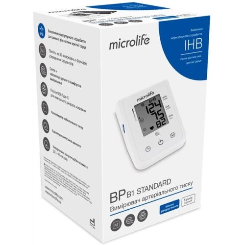 Тонометр Microlife BP B1 Standart автоматический ADD - фото №1 Тонометр Microlife BP B1 Standart автоматический ADD