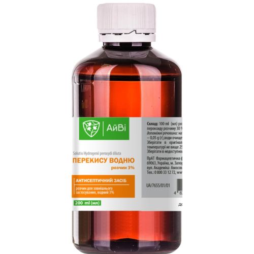 Перекись водорода 3% Айви раствор 200 мл ADD - фото №1 Перекись водорода 3% Айви раствор 200 мл ADD