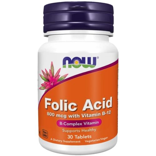 Now (Нау) Foods Folic Acid & B12 (Фолиевая кислота) 800 мг таблетки №30 ADD - фото №1 Now (Нау) Foods Folic Acid & B12 (Фолиевая кислота) 800 мг таблетки №30 ADD