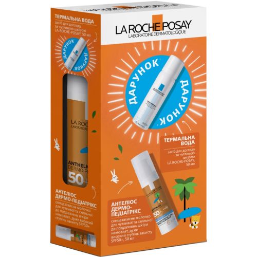 Набір La Roche-Posay (Ля Рош-Позе) Антеліос Дермо-Педіатрікс (Сонцезахисне молочко для чутливої та схильної до подразнень шкіри немовлят, дуже високий ступінь захисту SPF 50+, 50 мл + Термальна вода, 50 мл) в місті Одеса : ціни, характеристика. - фото №1 Набір La Roche-Posay (Ля Рош-Позе) Антеліос Дермо-Педіатрікс (Сонцезахисне молочко для чутливої та схильної до подразнень шкіри немовлят, дуже високий ступінь захисту SPF 50+, 50 мл + Термальна вода, 50 мл) в місті Одеса : ціни, характеристика.