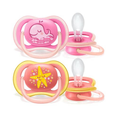 Пустушка Avent Ultra Air з декором 6-18 міс. для дівчаток №2 в Україні - фото №1 Пустушка Avent Ultra Air з декором 6-18 міс. для дівчаток №2 в Україні