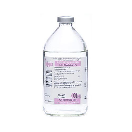 Натрію хлорид 0,9% пляшка 400 мл в Україні - фото №1 Натрію хлорид 0,9% пляшка 400 мл в Україні