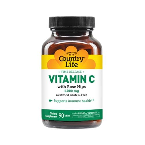 Country Life (Кантри лайф) Vitamin C with Rose Hips (с шиповником) 1000 мг таблетки №90 недорого - фото №1 Country Life (Кантри лайф) Vitamin C with Rose Hips (с шиповником) 1000 мг таблетки №90 недорого