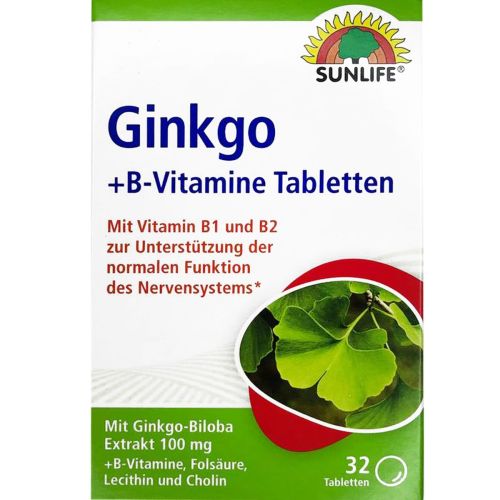Вітаміни Sunlife Ginkgo + B-Vitamine таблетки №32 в місті Чернігів : ціни, характеристика. - фото №1 Вітаміни Sunlife Ginkgo + B-Vitamine таблетки №32 в місті Чернігів : ціни, характеристика.