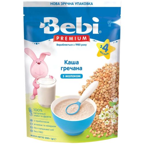 Каша молочна Bebi Premium гречана з 4 місяців 200 г недорого - фото №1 Каша молочна Bebi Premium гречана з 4 місяців 200 г недорого