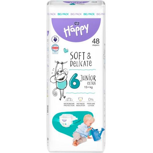 Підгузки Happy (Хеппі) Junior Extra, р.6 (15+ кг) №48 ціна - фото №1 Підгузки Happy (Хеппі) Junior Extra, р.6 (15+ кг) №48 ціна
