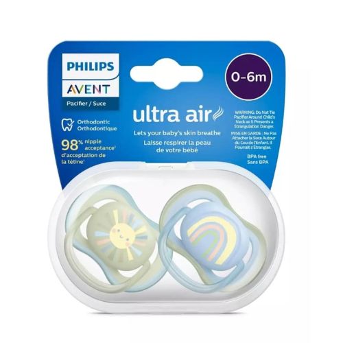 Пустушка Avent (Авент) Ultra Air SCF085/58 з декором 0-6 місяців ортодонтична 2 шт недорого - фото №1 Пустушка Avent (Авент) Ultra Air SCF085/58 з декором 0-6 місяців ортодонтична 2 шт недорого