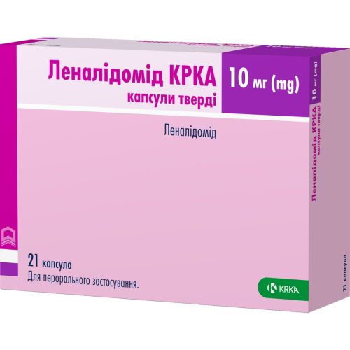 Леналідомід КРКА 10 мг капсули №21 в місті Харків : ціни, характеристика. - фото №1 Леналідомід КРКА 10 мг капсули №21 в місті Харків : ціни, характеристика.