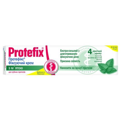 Протефікс (Protefix) крем фіксуючий з м'ятою 40 мл недорого - фото №1 Протефікс (Protefix) крем фіксуючий з м'ятою 40 мл недорого