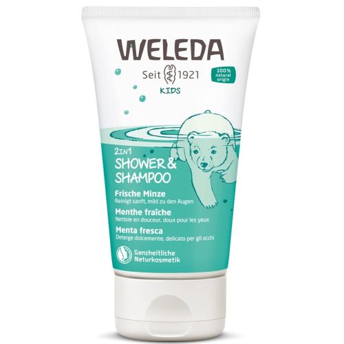 Шампунь-гель Weleda (Веледа) дитячий 2в1 м'ята 150 мл в аптеці - фото №1 Шампунь-гель Weleda (Веледа) дитячий 2в1 м'ята 150 мл в аптеці