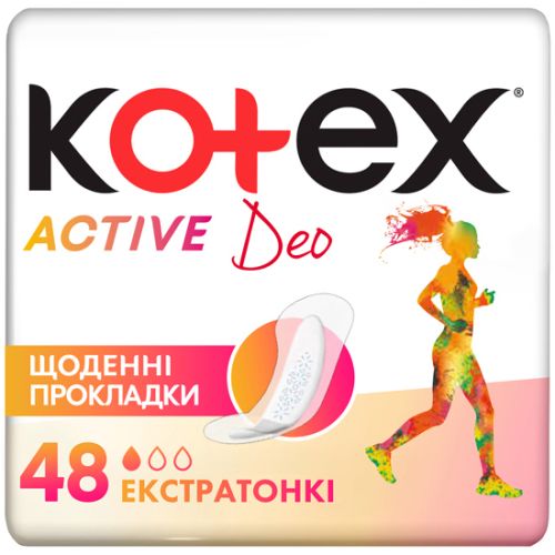 Прокладки Kotex Active Deo ежедневные, 48 шт. купить - фото №1 Прокладки Kotex Active Deo ежедневные, 48 шт. купить