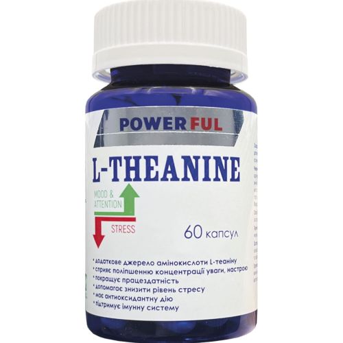 L-Theanine (L-теанін) Powerful капсули №60 в місті Одеса : ціни, характеристика. - фото №1 L-Theanine (L-теанін) Powerful капсули №60 в місті Одеса : ціни, характеристика.
