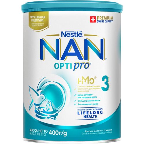 Суміш молочна Nestle NAN-3 Optipro, від 12 місяців, 400 г ADD - фото №1 Суміш молочна Nestle NAN-3 Optipro, від 12 місяців, 400 г ADD