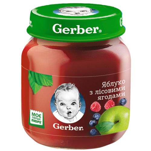 Пюре Gerber яблуко з лісовими ягодами (з 6 місяців), 130 г ADD - фото №1 Пюре Gerber яблуко з лісовими ягодами (з 6 місяців), 130 г ADD