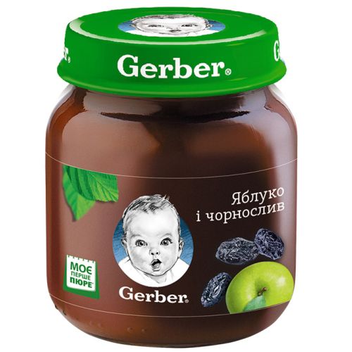 Пюре Gerber яблуко і чорнослив (з 6 місяців) 130 г ціна - фото №1 Пюре Gerber яблуко і чорнослив (з 6 місяців) 130 г ціна