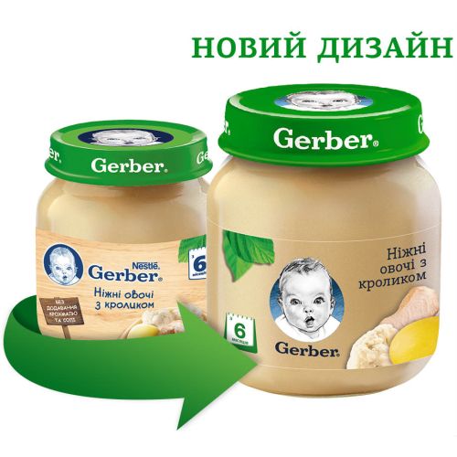 Пюре Gerber Нежные овощи с кроликом с 6 месяцев 130 г цена - фото №1 Пюре Gerber Нежные овощи с кроликом с 6 месяцев 130 г цена