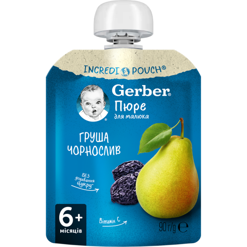 Пюре Gerber груша, чернослив (с 6 месяцев) 90 г в Украине - фото №1 Пюре Gerber груша, чернослив (с 6 месяцев) 90 г в Украине