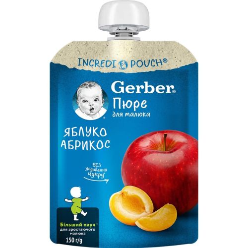 Пюре фруктовое Gerber Яблоко, абрикос, 150 г в аптеке - фото №1 Пюре фруктовое Gerber Яблоко, абрикос, 150 г в аптеке