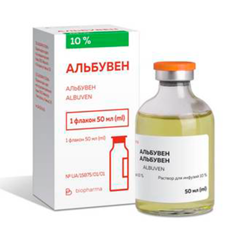 Альбувен 10% розчин для інфузій 50 мл в місті Одеса : ціни, характеристика. - фото №1 Альбувен 10% розчин для інфузій 50 мл в місті Одеса : ціни, характеристика.