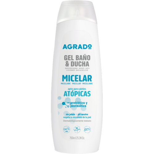 Гель для душа и ванны Agrado (Аградо) Мицеллярный для атопической кожи, 750 мл фото - фото №1 Гель для душа и ванны Agrado (Аградо) Мицеллярный для атопической кожи, 750 мл фото