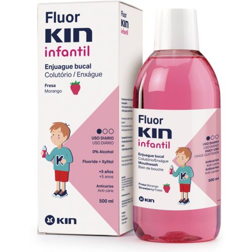 Ополіскувач Kin (Кін) Fluor Infantil дитячий для ротової порожнини полуниця 500 мл в місті Одеса : ціни, характеристика. - фото №1 Ополіскувач Kin (Кін) Fluor Infantil дитячий для ротової порожнини полуниця 500 мл в місті Одеса : ціни, характеристика.