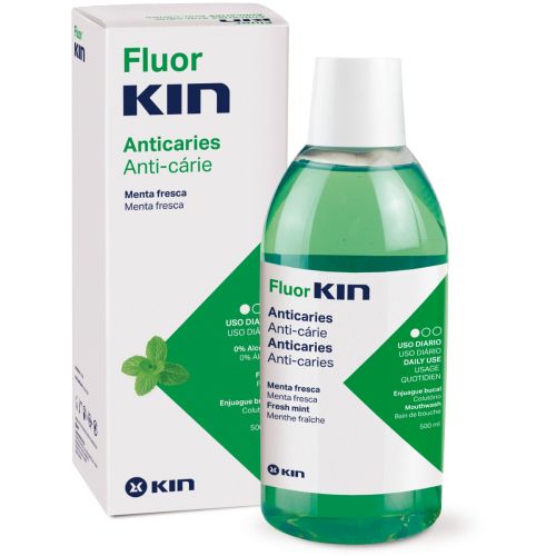 Ополіскувач Kin (Кін) Fluor для ротової порожнини проти карієсу м'ята 500 мл в місті Одеса : ціни, характеристика. - фото №1 Ополіскувач Kin (Кін) Fluor для ротової порожнини проти карієсу м'ята 500 мл в місті Одеса : ціни, характеристика.